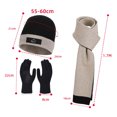thumbnail image 3 of Fsgntruao Winter Hat Scarf Gloves Set for Men Knit Thermal Fleece Lined Beanie, Warm Long Scarves, Touchscreen Gloves for Cold Weather Wine,Free Size, 3 of 6