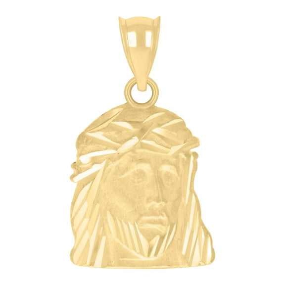 10kt Real Yellow Gold Mens Jesus Religious Charm Pendant