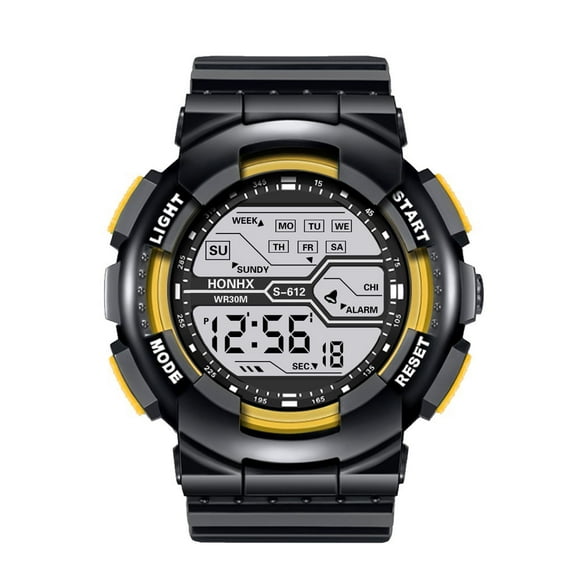 Fashion Waterproof Mens Boy LCD Digital Stopwatch Date Rubber Sport Wrist Watch
