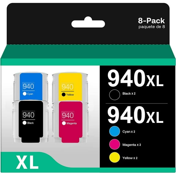 Compatible Ink Cartridge 940 940XL Replacement for Officejet Pro 8000 8500 8500A 8500A Plus Machine A910a A809a A811a A909a A910n Printers (2 Black, 2 Cyan, 2 Magenta, 2 Yellow)