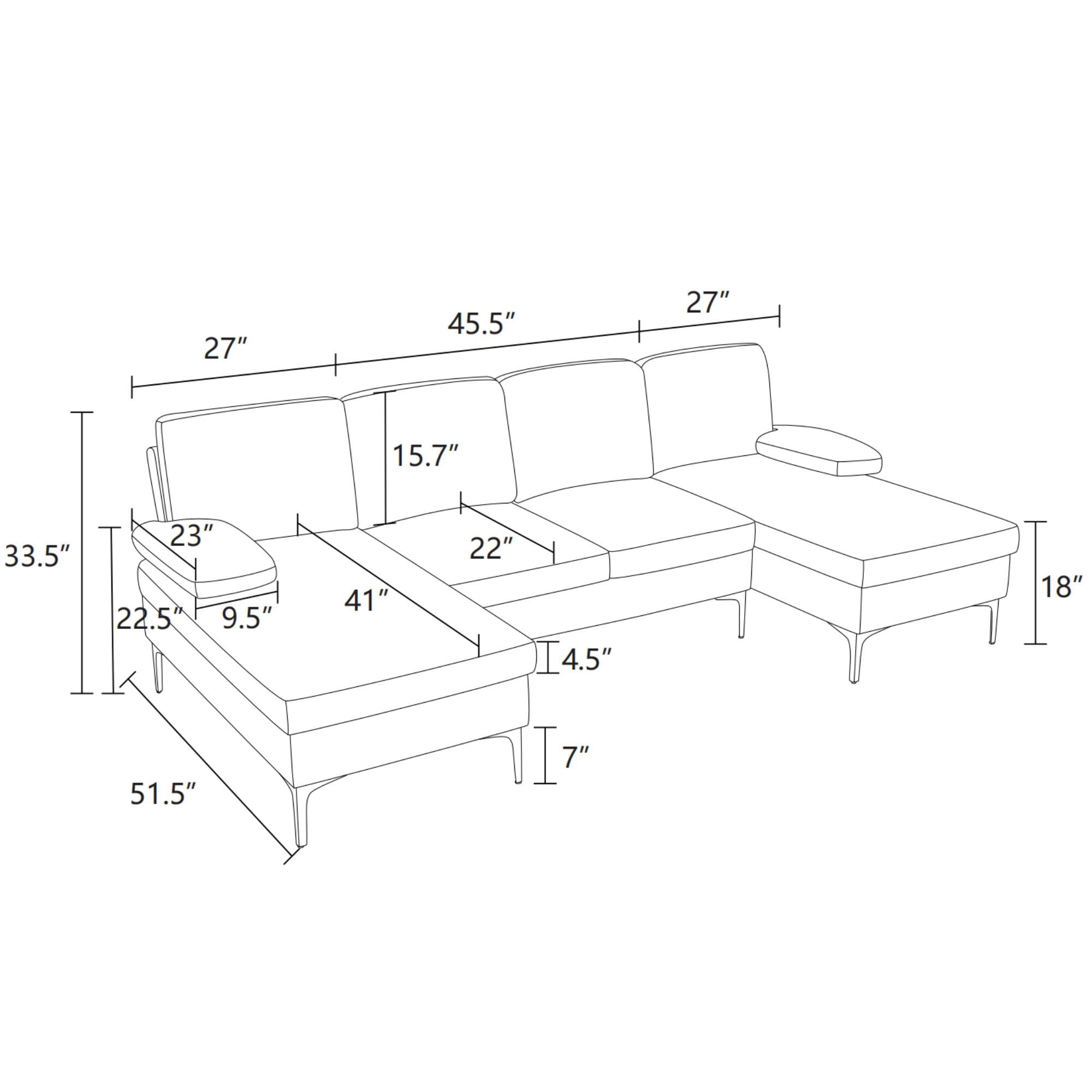 U Shaped Sectional Sofa Couch with Double Chaise Modern Modular Sleeper Couches for Living Room, Beige