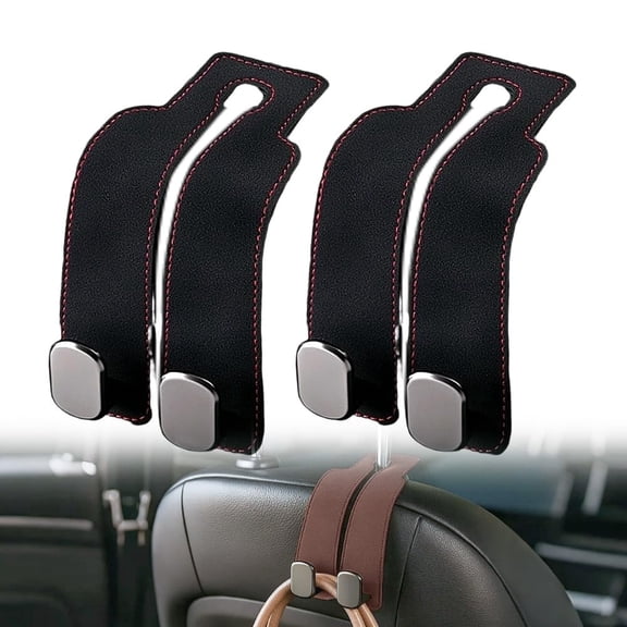 2 Pcs Headrest Hooks for Car Car Seat Hooks for Headrest Car Purse Holder,Twinhook Leather Car Headrest Hangers Seat Back Organizers for Travel