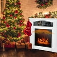 Electric Fireplace Mantel, Freestanding Wooden Surround Firebox with
