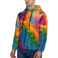 thumbnail image 3 of Kdxio Colorful Parrot Jungle Dream A Print Mens Casual Hooded Collar Drawstring Hoodies Pullover Sweatshirts Casual Long Sleeve Shirts-4X-Large, 3 of 7