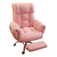 thumbnail image 2 of Tnarru Swivel Recliner Executive Office Chair Ergonomic Computer Chair Adjustable Backrest High Back Gaming Chair Retractable Footrest PU Filling 360 degree Silent Pink, 2 of 7