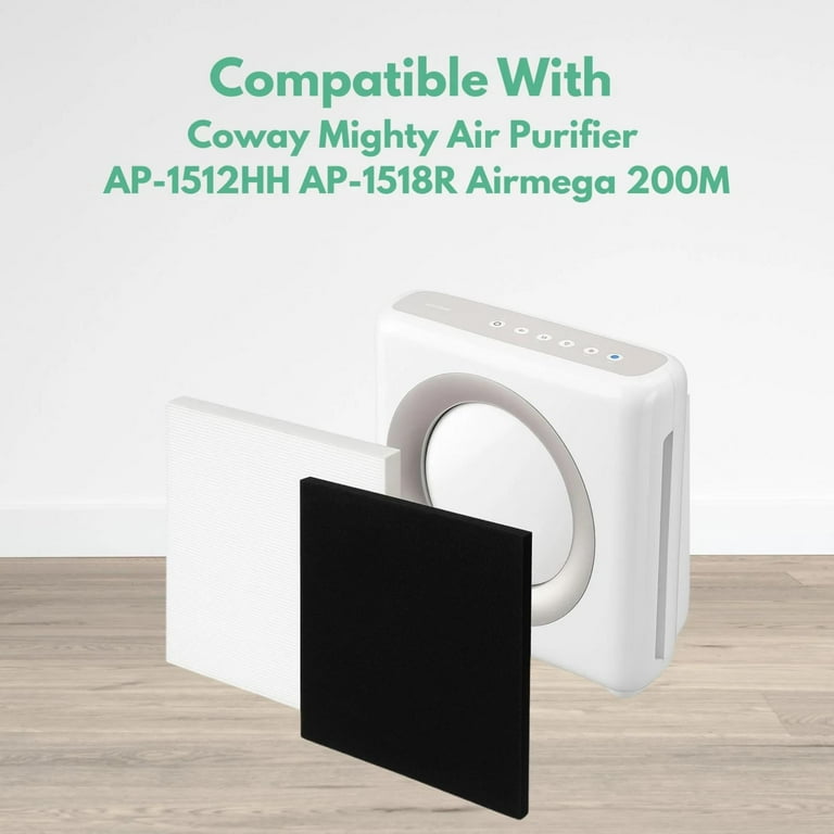 PUREBURG Vervangende HEPA-filterset voor Coway Mighty AP-1512HH, AP-1518 & AIRMEGA 200M Luchtreiniger - Vervangt onderdeel 3304899 (1x HEPA 2x Actieve Koolstoffilters