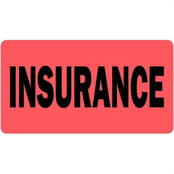 Insurance Medical Labels - 2" x 1", Fluorescent Red-Orange