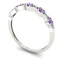 thumbnail image 2 of 0.1 ct Brilliant Round Cut Natural Amethyst 18K White Gold Stackable Band SZ 7.25, 2 of 6