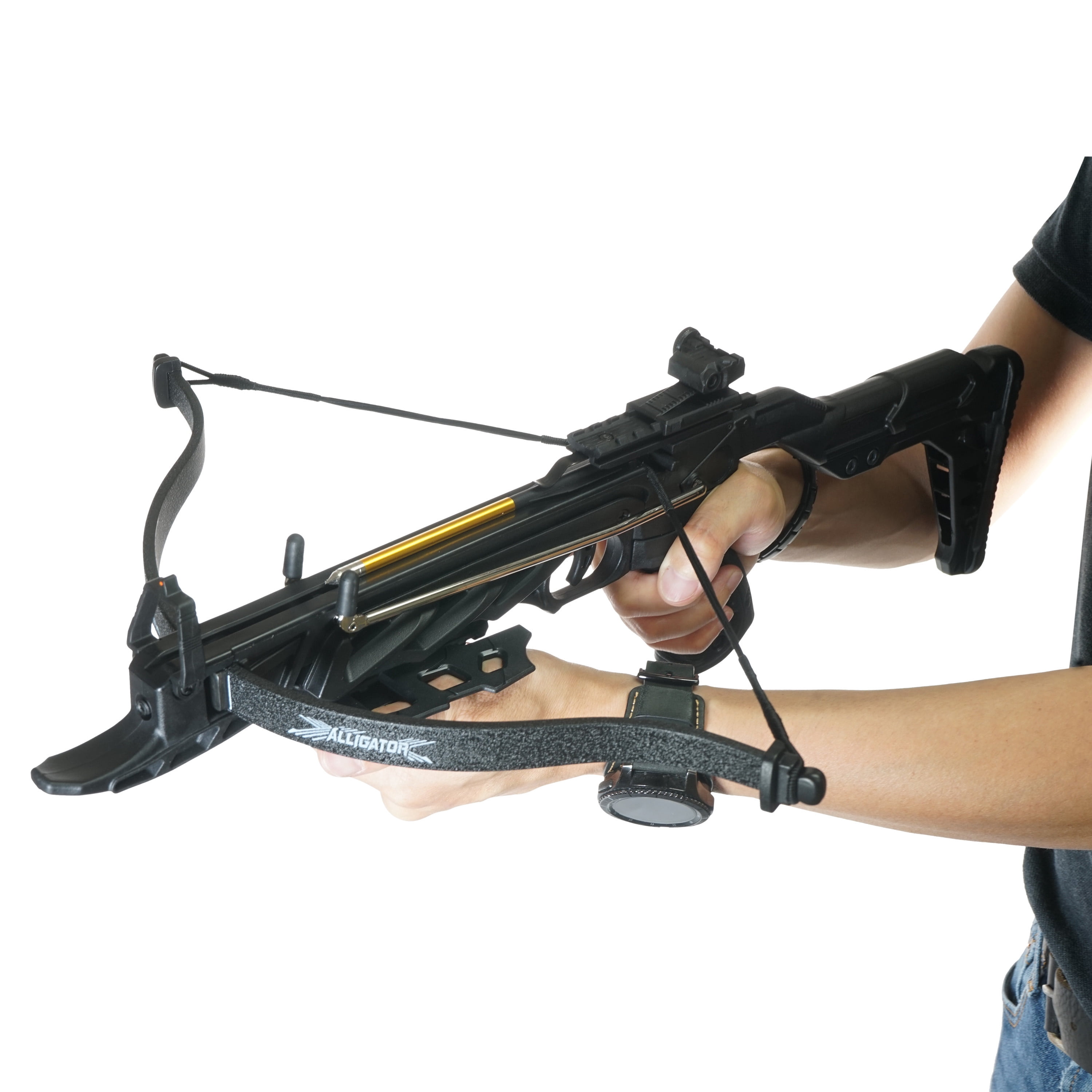 SAS Menace 80 Pound Self-Cocking Pistol Crossbow w/ Adjustable Stock + Handgrip