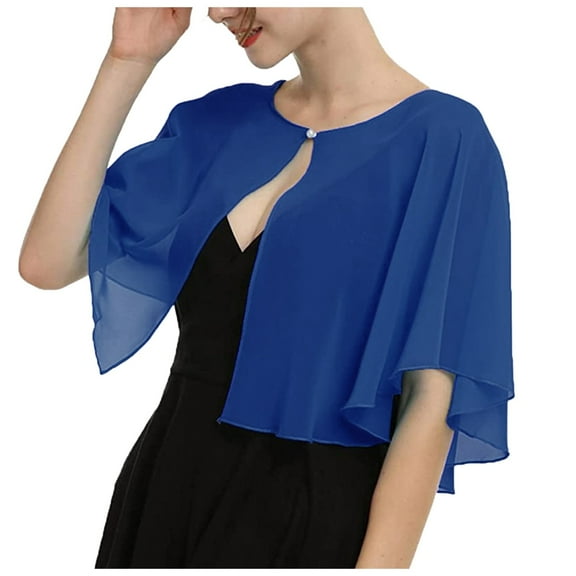 Fgnfyis Elegant Chiffon Fashion Shawl Wrap Stole For Women Evening Dress Accessory Blue A