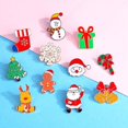 thumbnail image 5 of Paquete de 11 insignias de la serie navideña de dibujos animados, lindo Papá Noel goteando aceite, insignia, regalo, broche navideño, adornos navideños, lindo juego de pines esmaltados, alfileres de s, 5 of 5