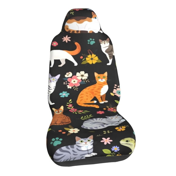 Cute Cats Car Seat Covers Stretch Car Seat Protectors Universal Fit
