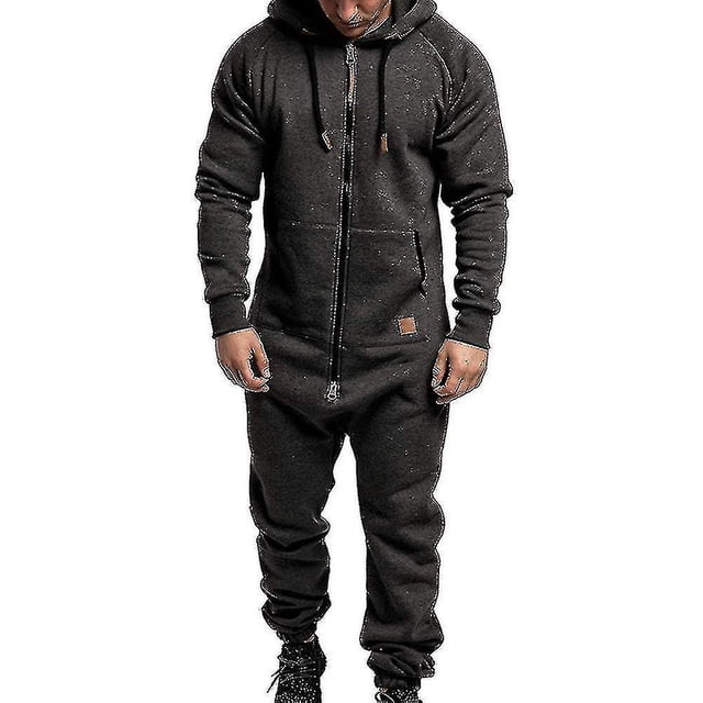 Combinaison à Capuche Zippée Homme Hiver Casual à Capuche Romper