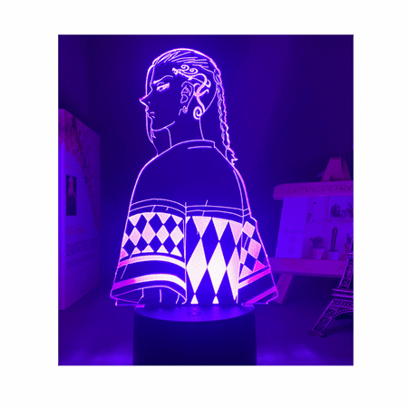 

JUSTUP 3D LED Night Lights Anime Characters 3D Illusion Lamp Children s Bedroom Decorative Lights --- Pattern B（Black Seat）