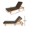 thumbnail image 3 of Christopher Knight Home Coastal Outdoor Chaise Lounge with Cushion, Solid Wood Frame, Coffee, 3 of 13