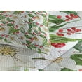 thumbnail image 3 of Ambesonne Watercolor Quilted Coverlet 3 Pcs, Poinsettia Pattern, King Size, Vermilion Yellow Green, 3 of 4