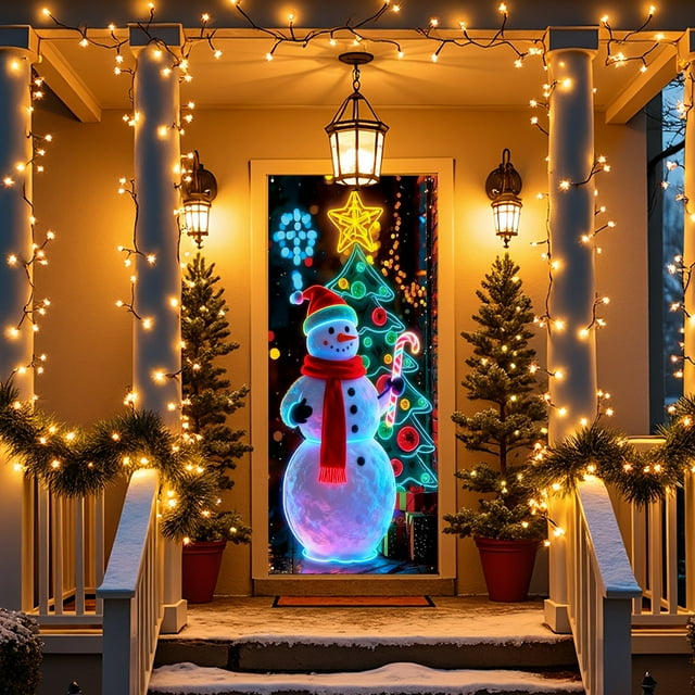 Navidad Puerta Adornos, Tapa Puerta Colgar, Decoración Fiesta, Terciopelo Doble Uso, Fácil Montaje, Para Salón, Christmas Door Cover Decoration Door Hanging Party Decoration Door Cover Tapestry,