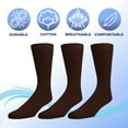 thumbnail image 4 of EMEM Apparel Men's Big and Tall King Size Casual Soft Ribbed Cotton Knit Classic Mid Calf Crew Dress Hosiery Socks 5-Pack Brown 13-15, 4 of 5