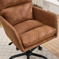 thumbnail image 5 of Cterwk PU Leather Swivel Computer Chair Task Chair with Metal Base, Adjustable Office Chair for Office, Bedroom, Living Room, Brown, 5 of 7