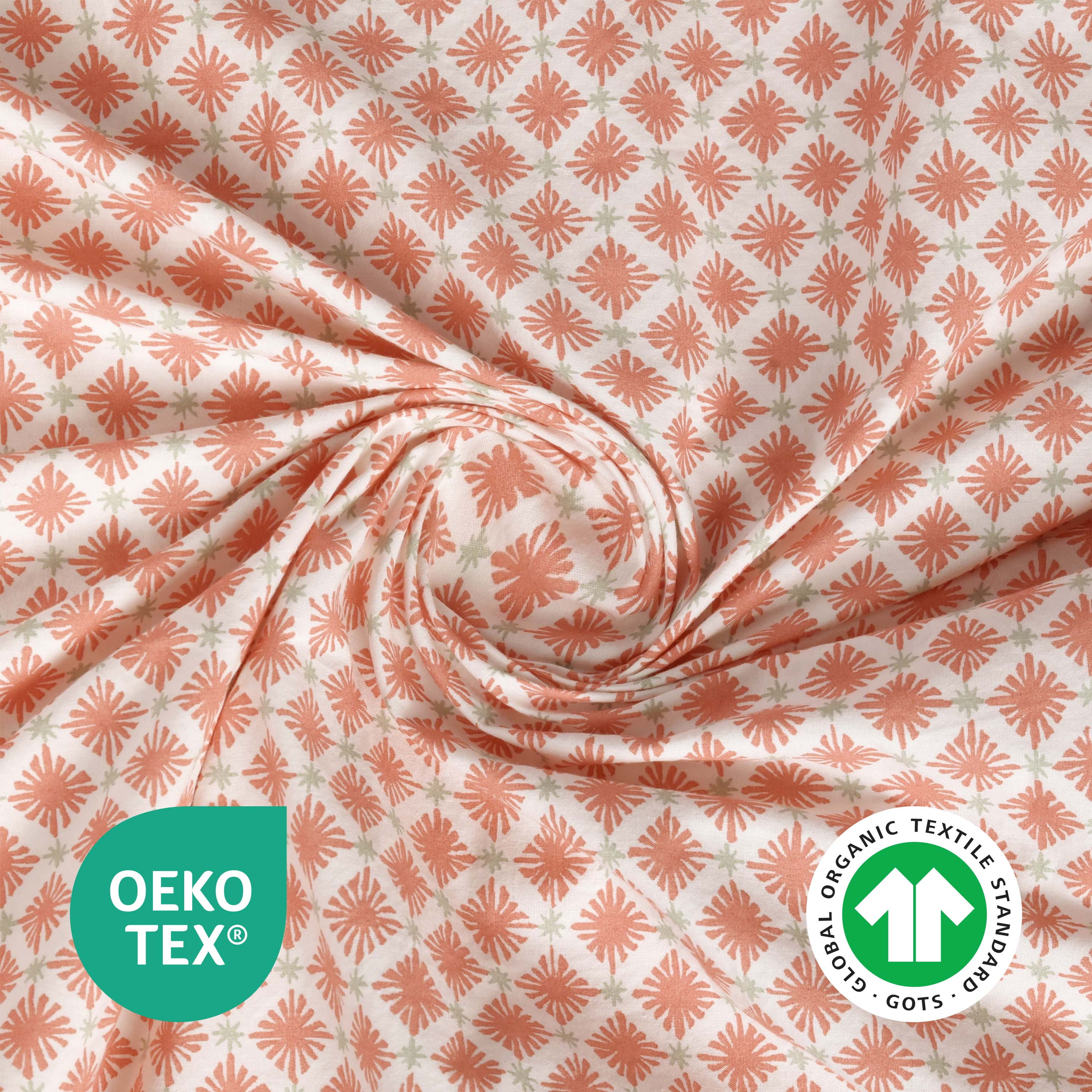 EcoPure 3-Piece Twin Sheet Set | 100% Organic Cotton | Comfort Washed | Deep Pocket | Orange