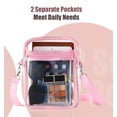thumbnail image 3 of Bolso de mano MoKo Clear Crossbody con correa ajustable rosa, 3 of 7