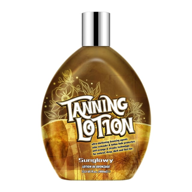 Loción bronceadora Sunglowy con bronceador, 400 ml, aroma a mango
