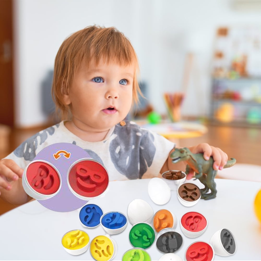 Alextreme Matching Egg Toys for Toddlers 6 PCS Colors and Shapes