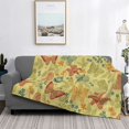 thumbnail image 2 of Uemuo Floral with Butterflies Printed Throw Blanket for Couch, Fluffy Fuzzy Blankets for Bed, Sofa, Cozy Flannel Faux Fur Blanket-, 2 of 6