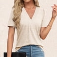 thumbnail image 2 of Women Summer Tops Womens Tops Dressy Casual V Neck Short Sleeve Shirts Loose T Shirts Trendy Tunic Blouses Comfy Long Sleeve for Women And Blouses for Loose Graphic Tee Extra Small Long White S, 2 of 7