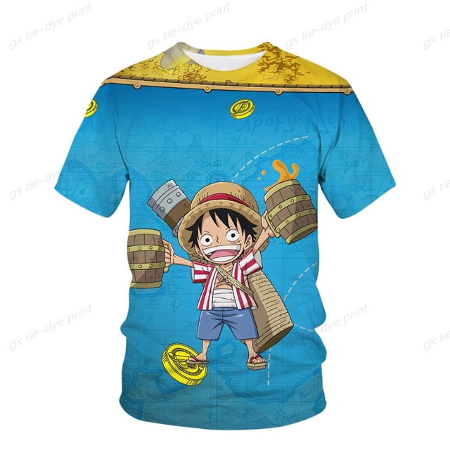 Camiseta de Anime de una pieza para hombre, nueva camiseta a la moda con estampado de dibujos animados japoneses para niño, camiseta con estilo de dibujos animados para niño, novedad 2023130 heqiyong CONDUJO
