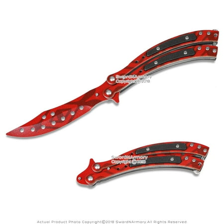 - Gray CSGO Butterfly Trainer Training Balisong Practice Dull Knife 4