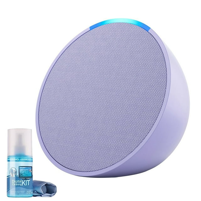 Echo Pop (1st Generation) Smart Speaker - Lavender Bloom with Cleaning Kit