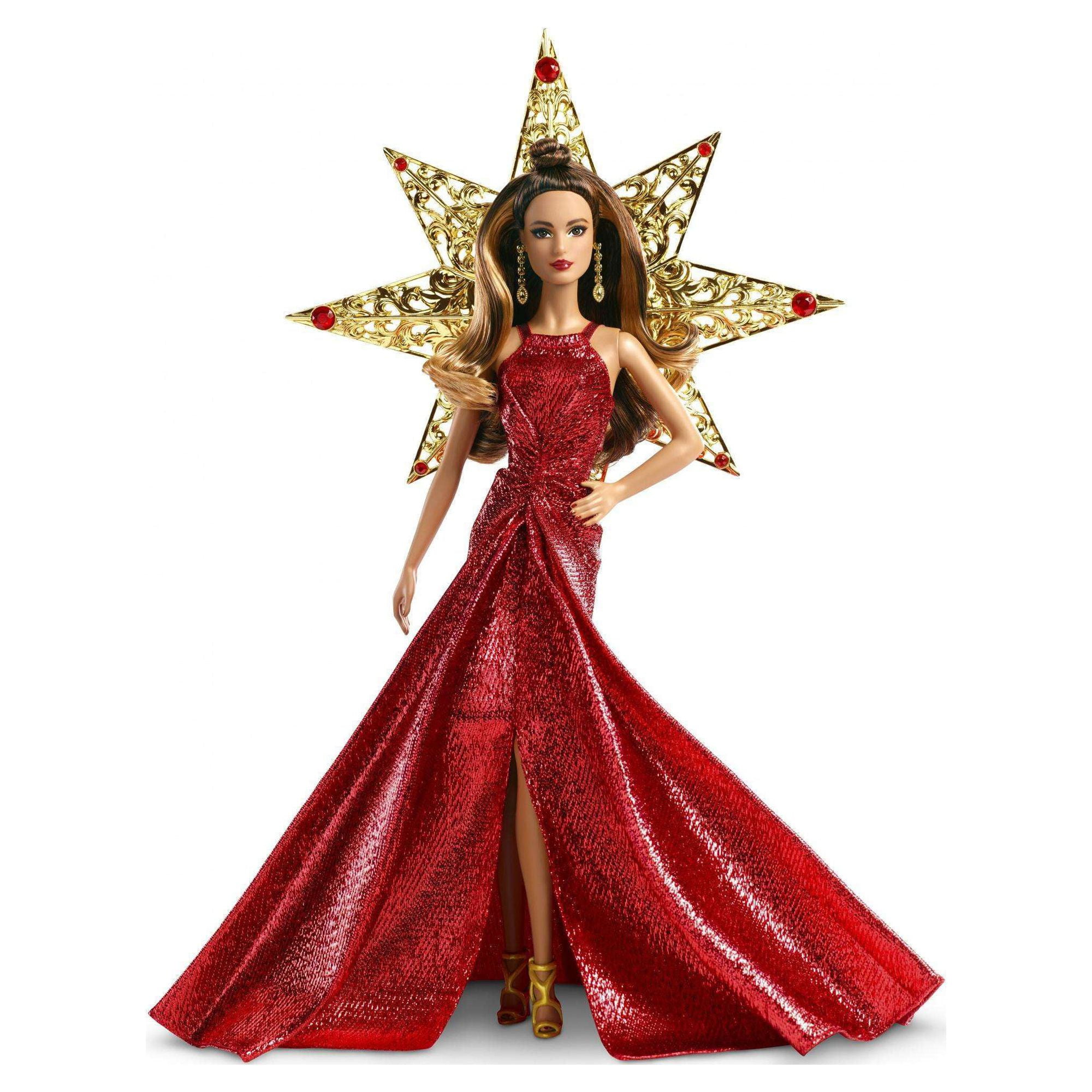 2017 Holiday Barbie Doll, Brown Hair