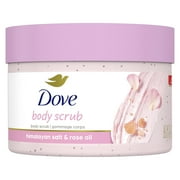 Dove Moisturizing Women's Body Scrub for Visibly Silky-Smooth, Nourished Skin, Himalayan Salt & Rose Oil, 10.5 oz