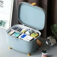 Plastic Oval Double Layers Multi Grid Large Capacity Home Medicine Storage Box Organize and