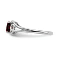 thumbnail image 4 of 14K White Gold Ring Band Gemstone Garnet Oval Red 7x5mm, Size 5, 4 of 5