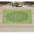 thumbnail image 1 of Mandala Decorative Rug, Lotus Inspired Flower Lace Circle Ornate Retro Pattern Eastern Universe Theme, Quality Carpet for Bedroom Dorm and Living Room, 6 Sizes, Pistachio Green, by Ambesonne, 1 of 1