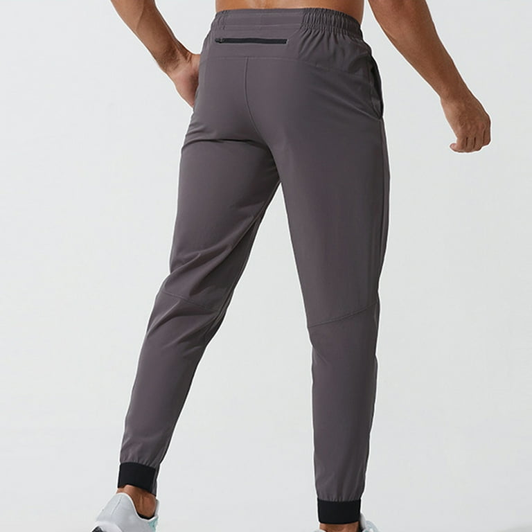 Rloper Lop Mens Track Pants Summer Lightweight Athletic Workout Pants Jogger Casual Solid Color Active Sweatpants with Zipper Pockets Gray M Walmart