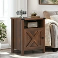 thumbnail image 6 of 4 Ever Winner Rustic Bedside Barn Nightstand Set of 2, Compact End Table with Storage, Oak, 6 of 7