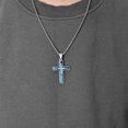 thumbnail image 2 of Inpasne Cross Necklace for Men Stainless Steel Cross Pendant Religious Jewelry Gifts for Father Boyfriend, 2 of 4