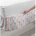 thumbnail image 2 of Leaves Bed Skirt, Vertical Branches with Leaves and Dotted Lines Hand Drawn Ornamental, Elastic Bedskirt Dust Ruffle Wrap Around for Bedding Decor, 4 Sizes, Indigo Vermilion White, by Ambesonne, 2 of 2
