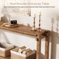 thumbnail image 7 of Finmind 63" Solid Wood Console Table, Farmhouse Entryway Table with 2-Tier Storage Shelf, Narrow Long Sofa Table Behind Couch for Living Room, Hallway, Entrance, Brown, 7 of 7