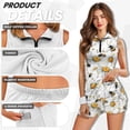 thumbnail image 5 of Garronmavis Women's 2 Piece Golf Dress Size XL Inner Shorts Tennis Dresses Quarter Zip Athletic Workout Dresses Athletic Outfits Womens Animal Golf Dress, Bee Floral, 5 of 7