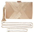 thumbnail image 1 of Tassel Ladies Clutch Bag Shoulder Handbags For Phone Purse Gold, 1 of 5