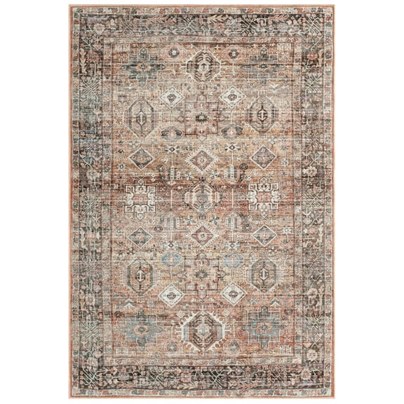 Everwash™ Callaghan Eve Southwestern Medallion Machine Washable Area Rug, Warm Rust, 6'6"x9'2"