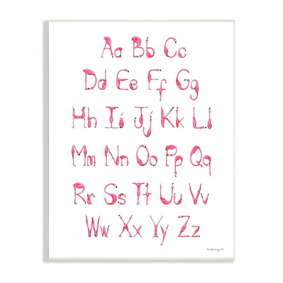 Stupell Industries Flamingo Shaped Letters Alphabet Pink Typography Design Graphic Art Unframed Art Print Wall Art, Design by Amelie Legault