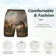 thumbnail image 5 of Sigee Three Horses Oil Painting Print Mens Swim Trunks with Compression Liner Quick Dry Swim Stretch Beach Shorts with Pockets,S-3XL, 5 of 7