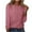 Pink, variant on Oalirro Polyester Long Sleeve Tee Shirts for Women Solid Long Sleeve Tops for Women Casual Spring Round Neck