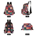 thumbnail image 4 of FORMRS Mini Backpack Purse for Women Quilted Travel Daypack Casual Shoulder Bag, Red and Purple Plaid Pattern, 4 of 7