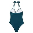 thumbnail image 5 of Women Sexy Tummy Control One Piece Swimsuits Halter Push Up Monokini Bathing Suits (Red, M), 5 of 6